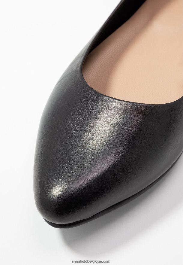 femmes ballerines cuir noir Anna FieldNHH26B2077