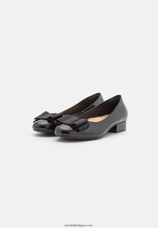 femmes ballerines cuir noir Anna FieldNHH26B2112