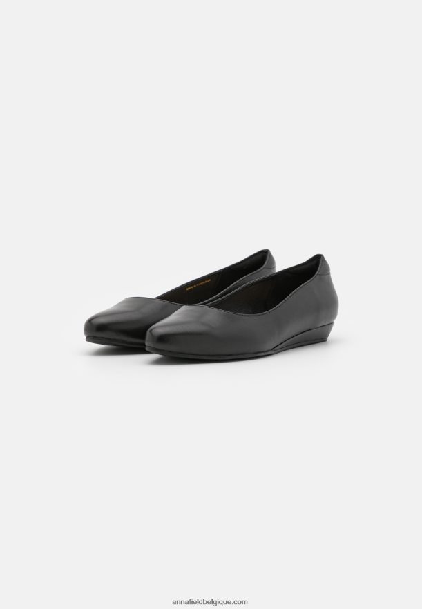 femmes ballerines cuir noir Anna FieldNHH26B2119