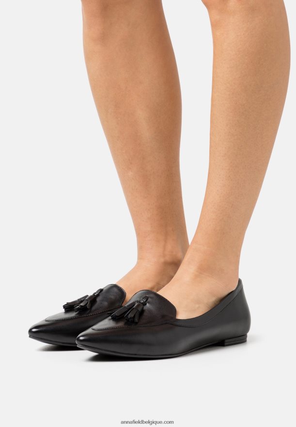 femmes ballerines cuir noir Anna FieldNHH26B2151