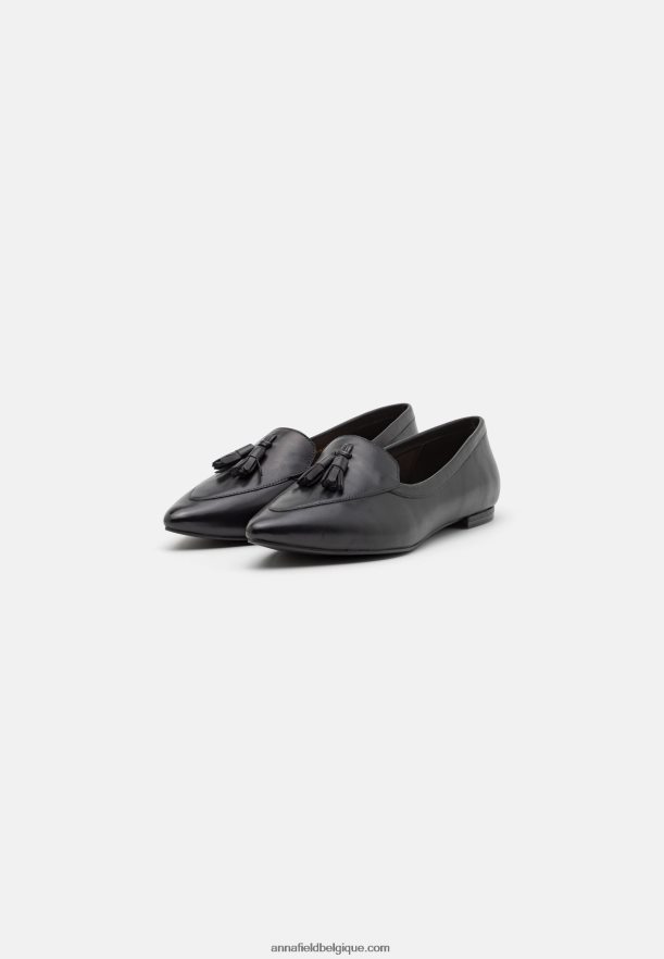 femmes ballerines cuir noir Anna FieldNHH26B2151