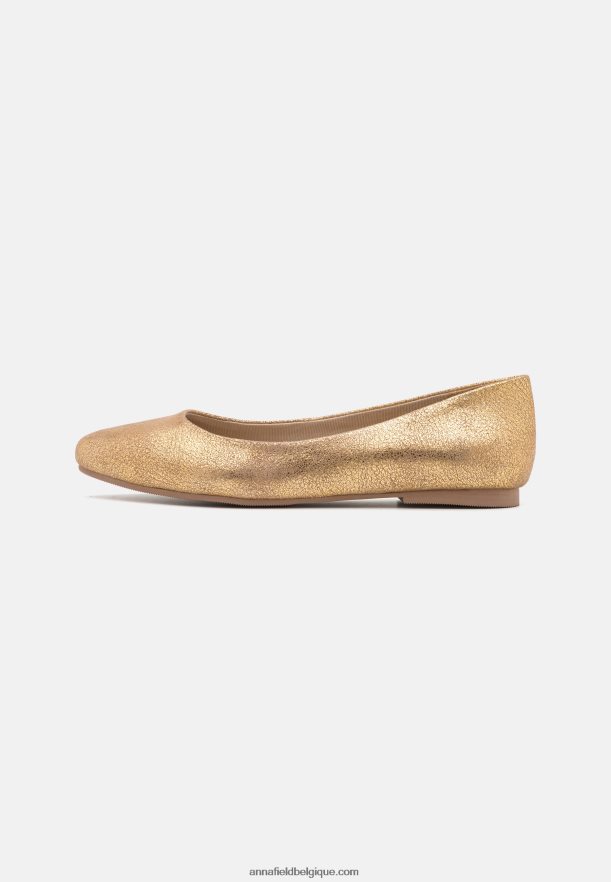 femmes ballerines en cuir doré Anna FieldNHH26B2104