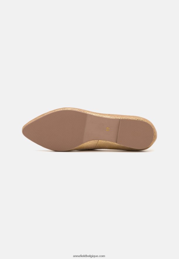 femmes ballerines en cuir doré Anna FieldNHH26B2104