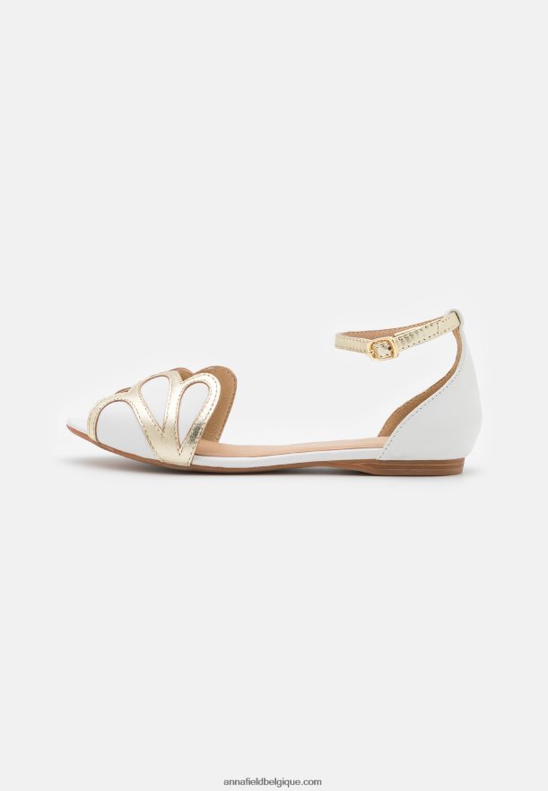 femmes ballerines peeptoe cuir blanc Anna FieldNHH26B2087