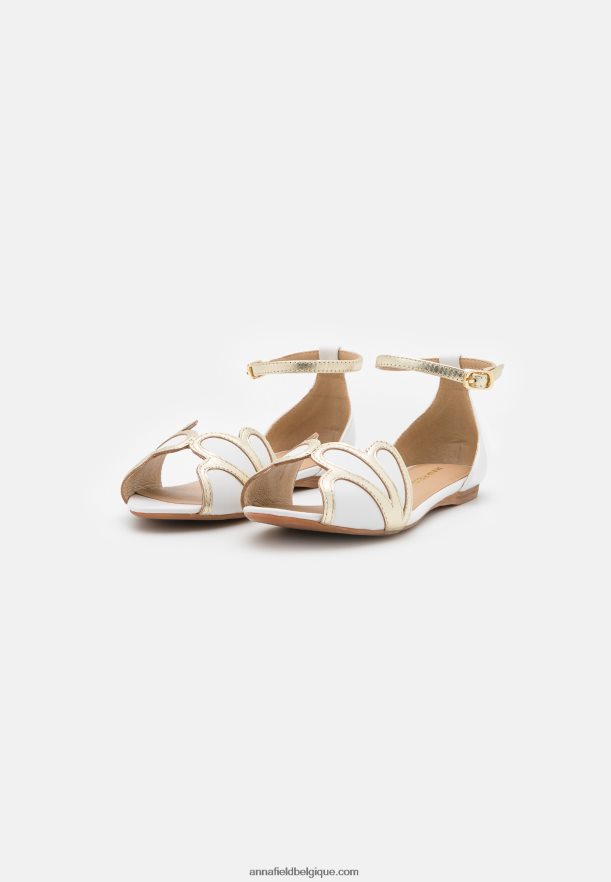 femmes ballerines peeptoe cuir blanc Anna FieldNHH26B2087