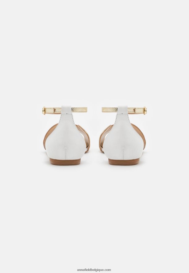 femmes ballerines peeptoe cuir blanc Anna FieldNHH26B2087