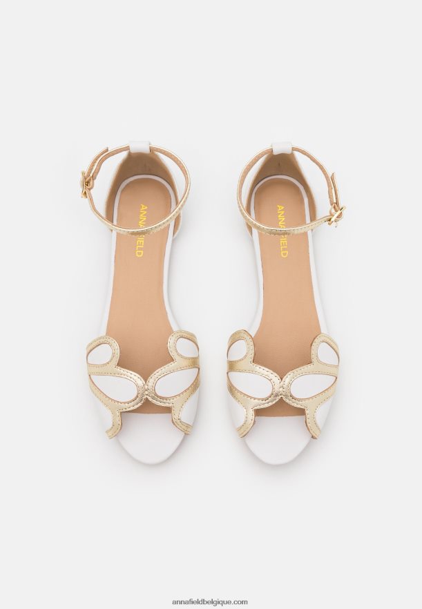 femmes ballerines peeptoe cuir blanc Anna FieldNHH26B2087