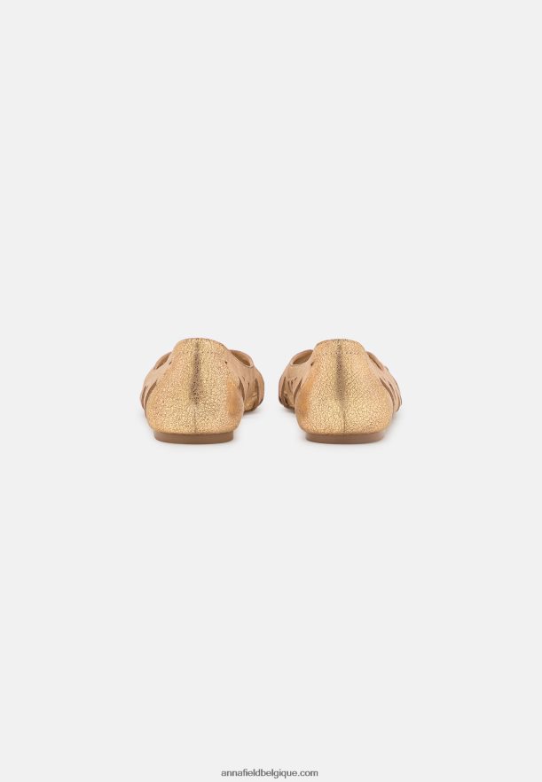 femmes ballerines peeptoe cuir doré Anna FieldNHH26B2131