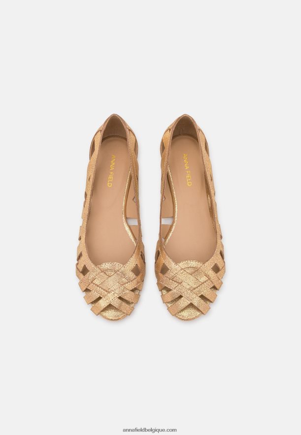 femmes ballerines peeptoe cuir doré Anna FieldNHH26B2131