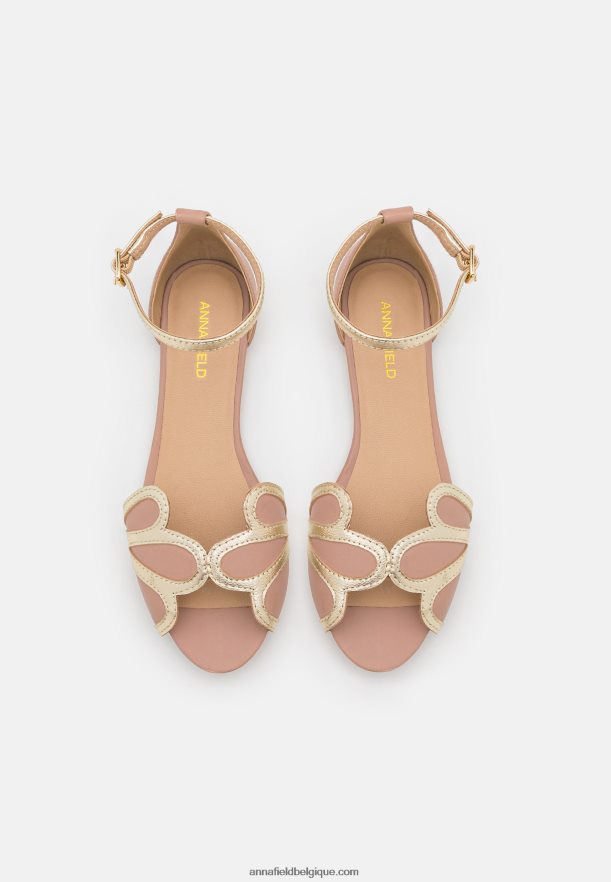 femmes ballerines peeptoe cuir rose clair Anna FieldNHH26B2109