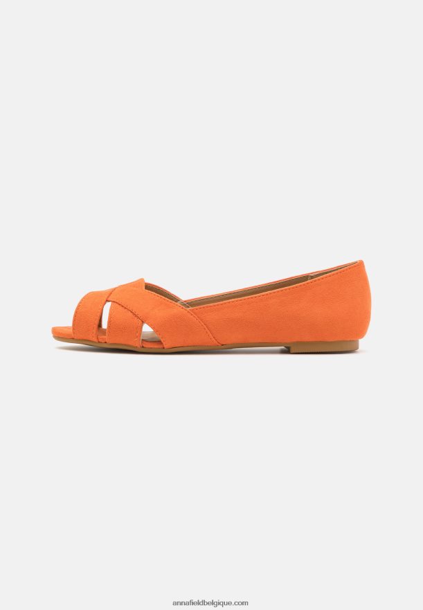 femmes ballerines peeptoe orange Anna FieldNHH26B2153