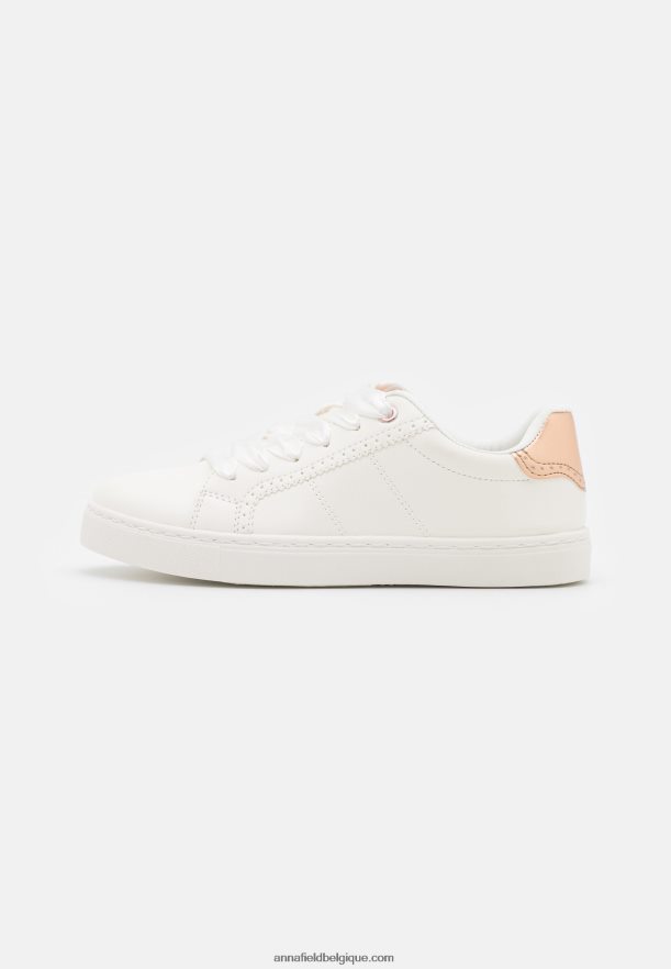 femmes baskets blanc/doré rose Anna FieldNHH26B1178