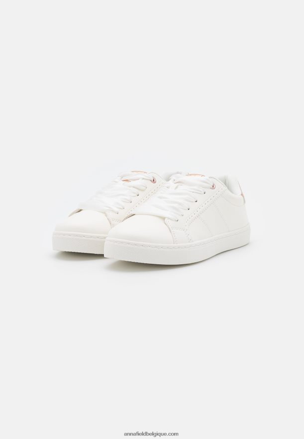 femmes baskets blanc/doré rose Anna FieldNHH26B1178