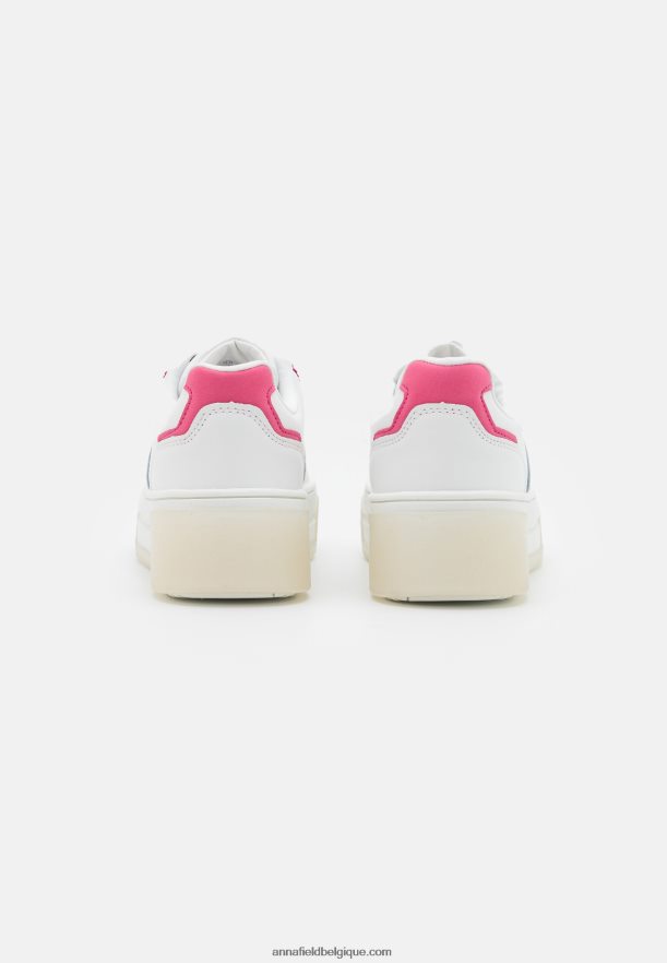 femmes baskets cuir blanc/rose Anna FieldNHH26B1211