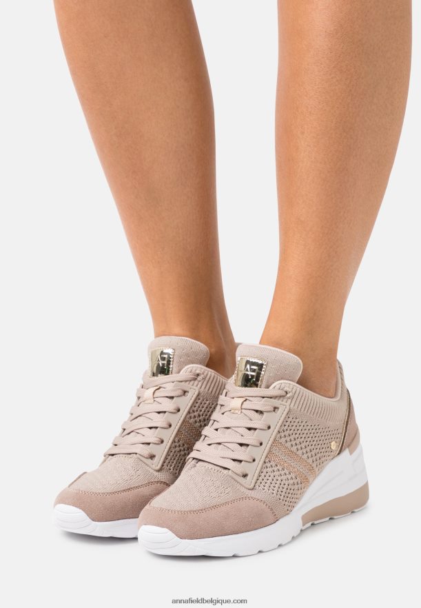 femmes baskets cuir mix beige Anna FieldNHH26B1215