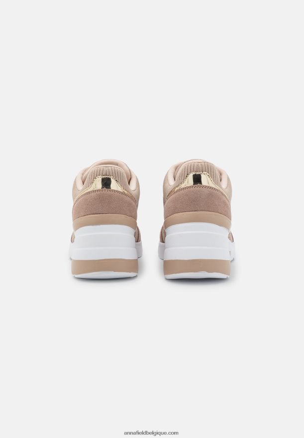 femmes baskets cuir mix beige Anna FieldNHH26B1215