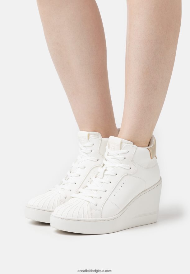 femmes baskets montantes blanc/or Anna FieldNHH26B1231