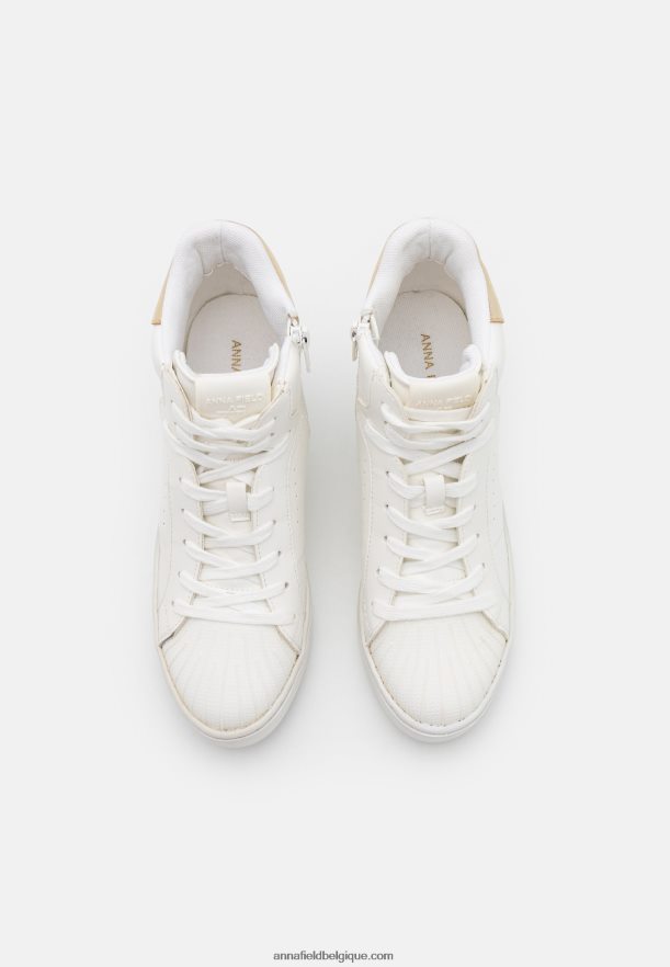 femmes baskets montantes blanc/or Anna FieldNHH26B1231