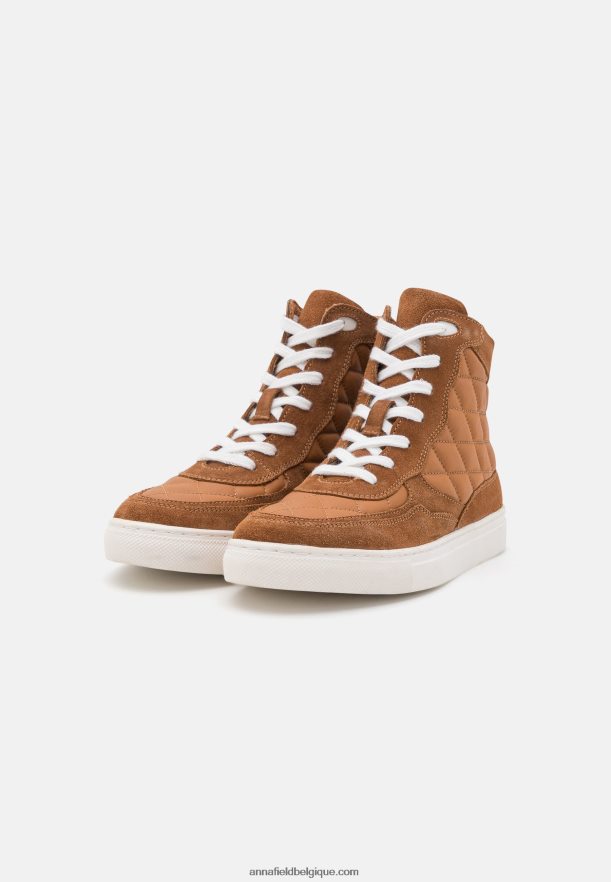 femmes baskets montantes cuir cognac Anna FieldNHH26B1238