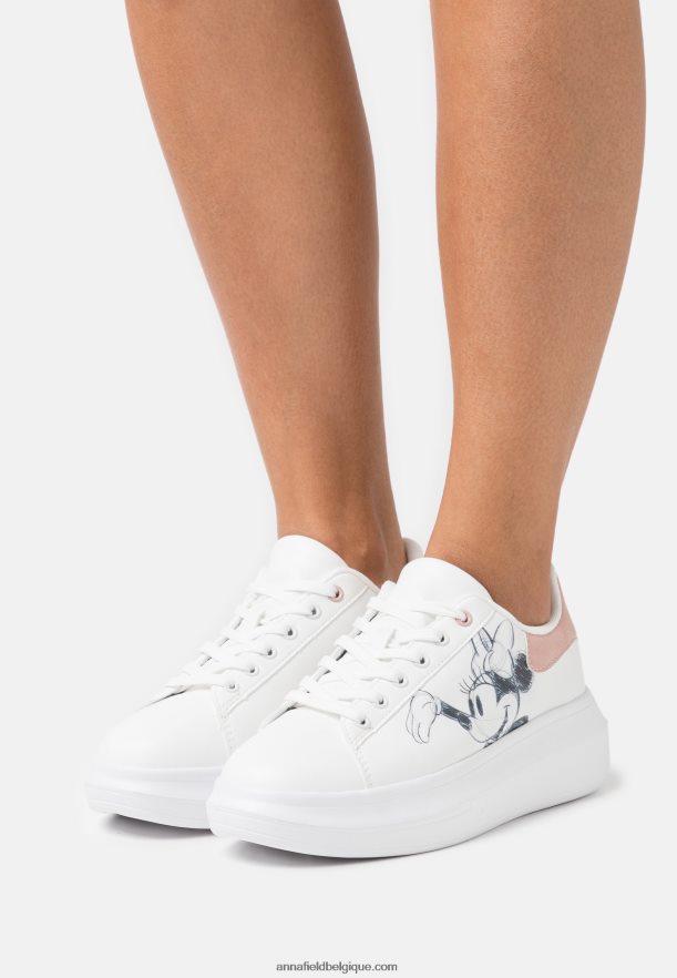 femmes disney baskets mickey mouse blanc/rose clair Anna FieldNHH26B1207