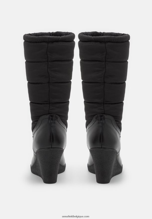 femmes botte d'hiver bottes compensées noir Anna FieldNHH26B2253