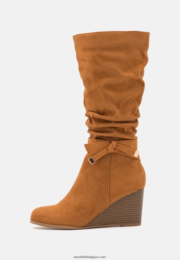 femmes bottes compensées cognac Anna FieldNHH26B2252