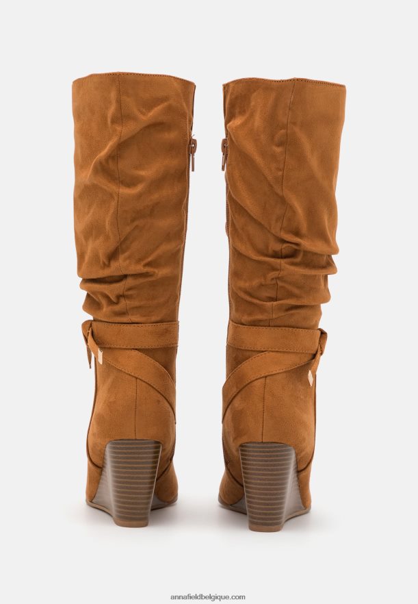 femmes bottes compensées cognac Anna FieldNHH26B2252