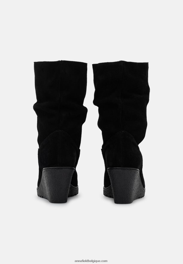femmes bottes d'hiver en cuir noir Anna FieldNHH26B2219