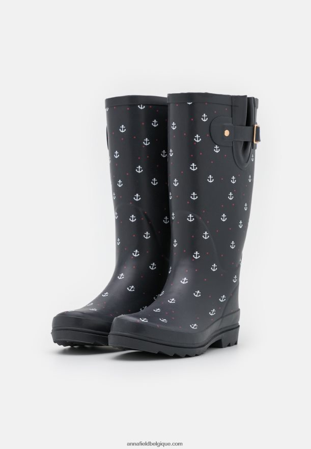 femmes bottes en caoutchouc bleu foncé Anna FieldNHH26B2270
