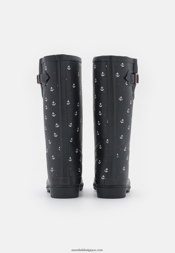 femmes bottes en caoutchouc bleu foncé Anna FieldNHH26B2270