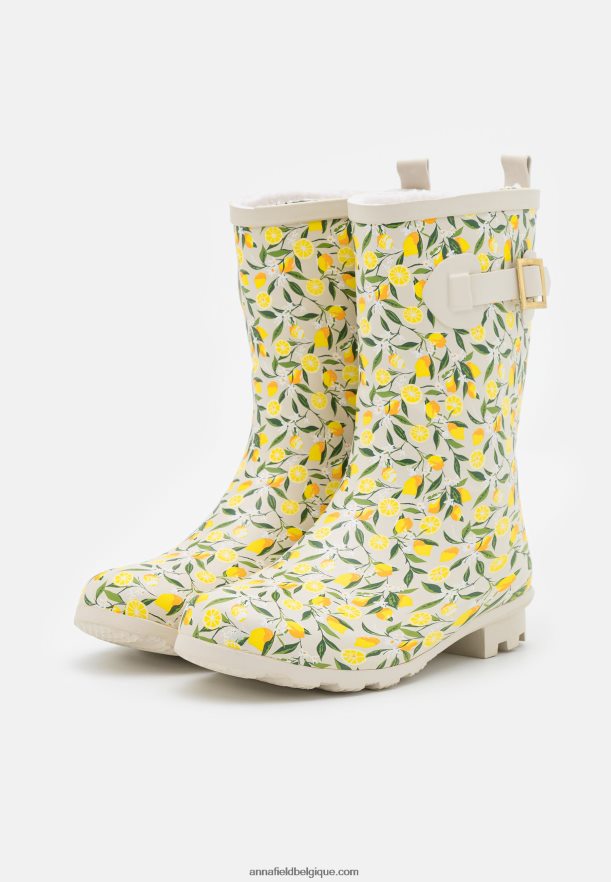 femmes bottes en caoutchouc jaune/beige Anna FieldNHH26B2269