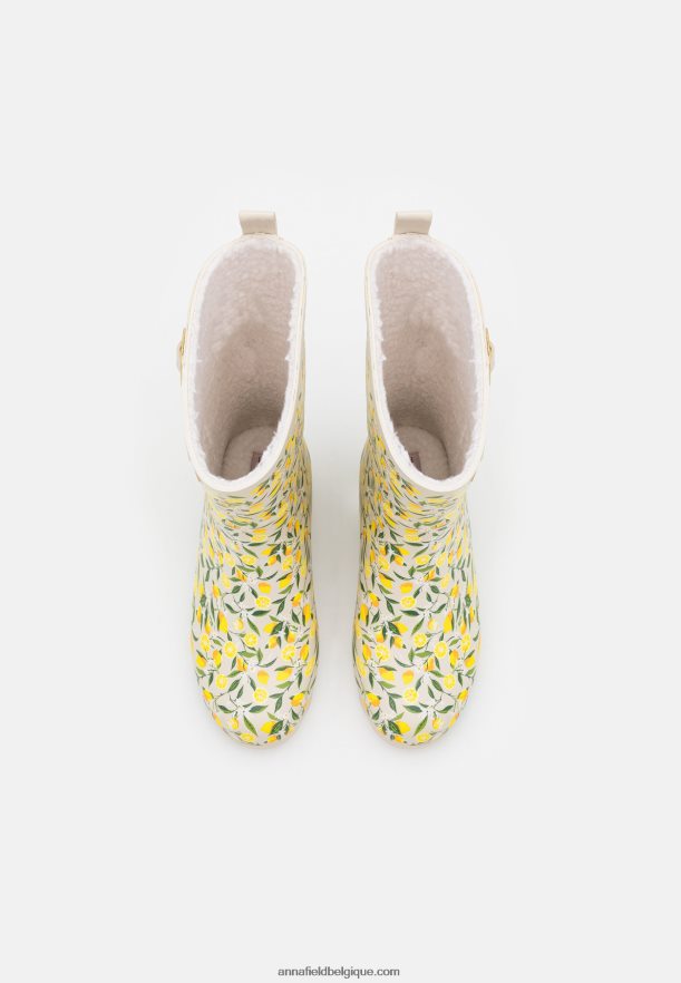 femmes bottes en caoutchouc jaune/beige Anna FieldNHH26B2269