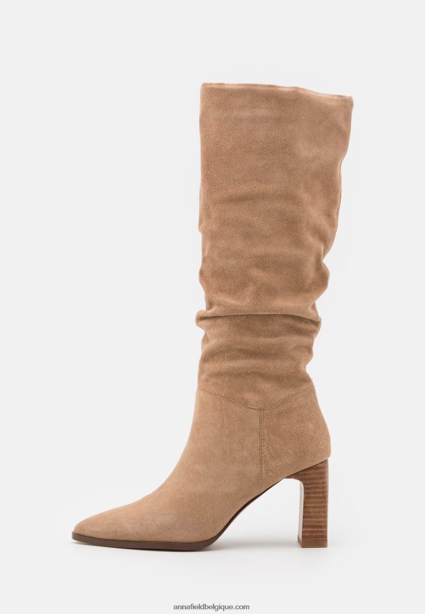 femmes bottes en cuir beiges Anna FieldNHH26B2201