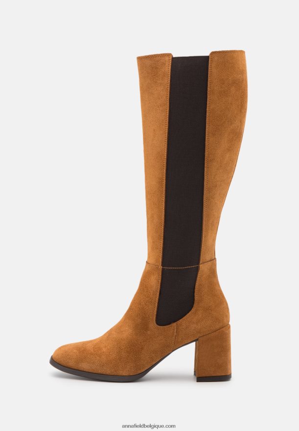 femmes bottes en cuir cognac Anna FieldNHH26B2199