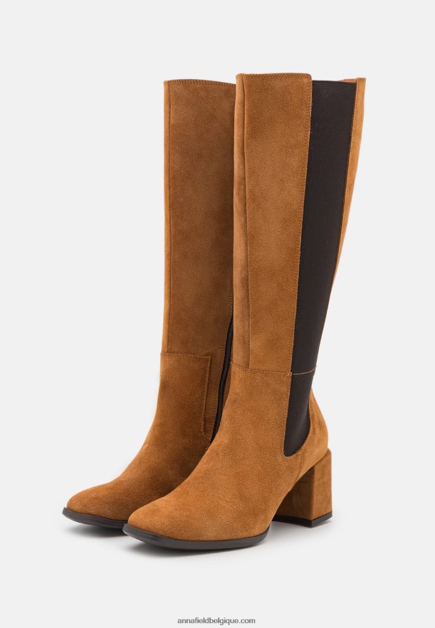 femmes bottes en cuir cognac Anna FieldNHH26B2199