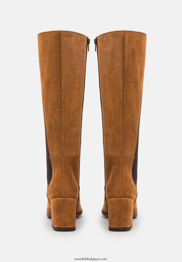 femmes bottes en cuir cognac Anna FieldNHH26B2199
