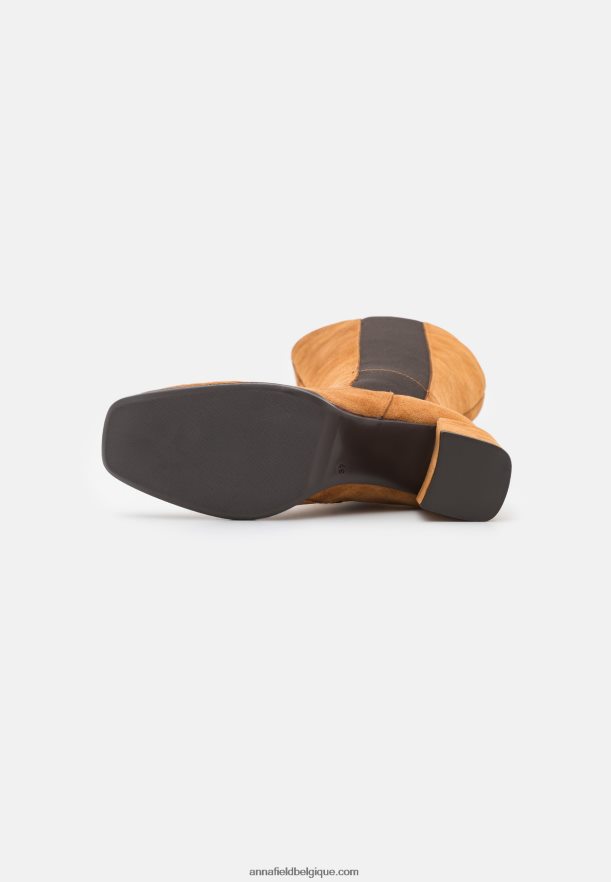 femmes bottes en cuir cognac Anna FieldNHH26B2199