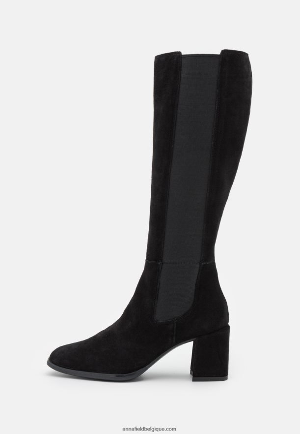 femmes bottes en cuir noir Anna FieldNHH26B2200