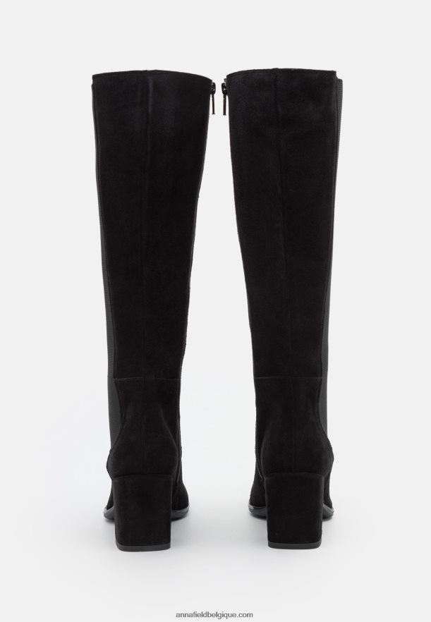 femmes bottes en cuir noir Anna FieldNHH26B2200