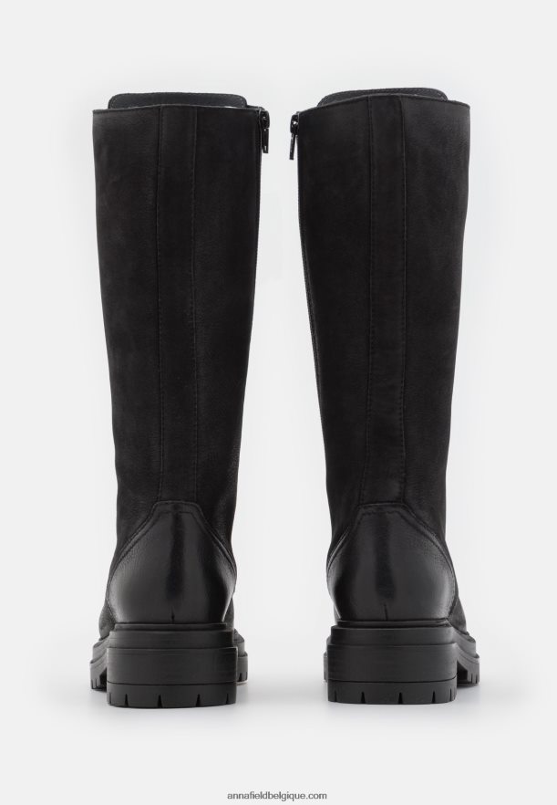 femmes bottes à lacets en cuir noir Anna FieldNHH26B2224