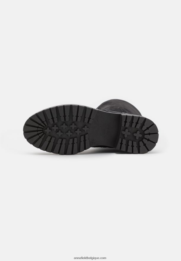 femmes bottes à lacets en cuir noir Anna FieldNHH26B2224