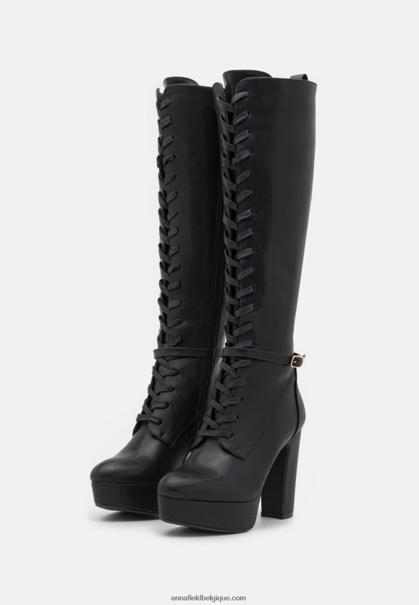 femmes bottes à lacets noires Anna FieldNHH26B2223