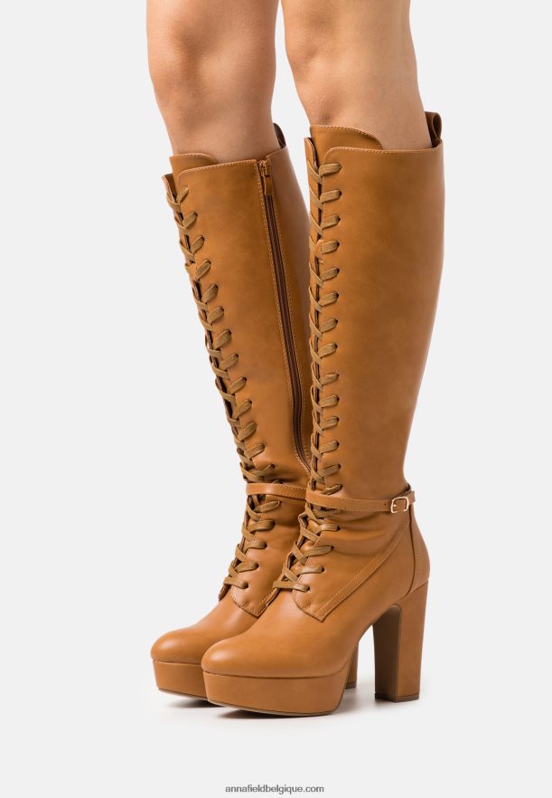 femmes bottines à lacets cognac Anna FieldNHH26B2221