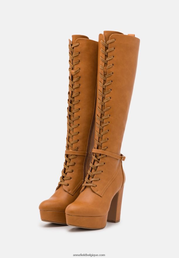 femmes bottines à lacets cognac Anna FieldNHH26B2221
