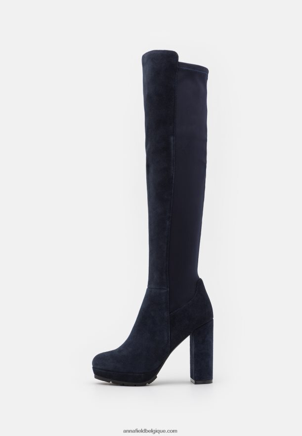 femmes cuissardes en cuir bleu foncé Anna FieldNHH26B2243