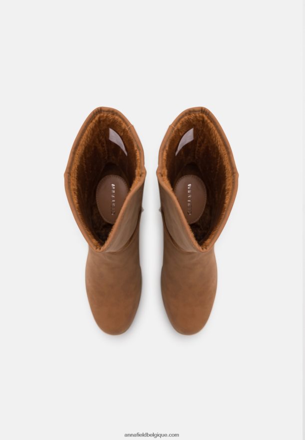 femmes botte d'hiver bottines compensées cognac Anna FieldNHH26B2065