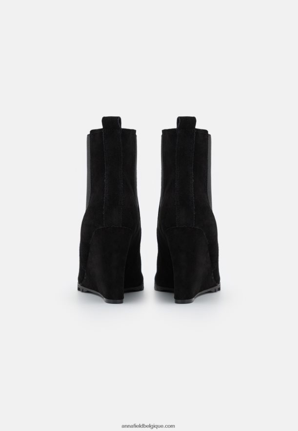 femmes botte d'hiver en cuir bottines à talons hauts noir Anna FieldNHH26B1943