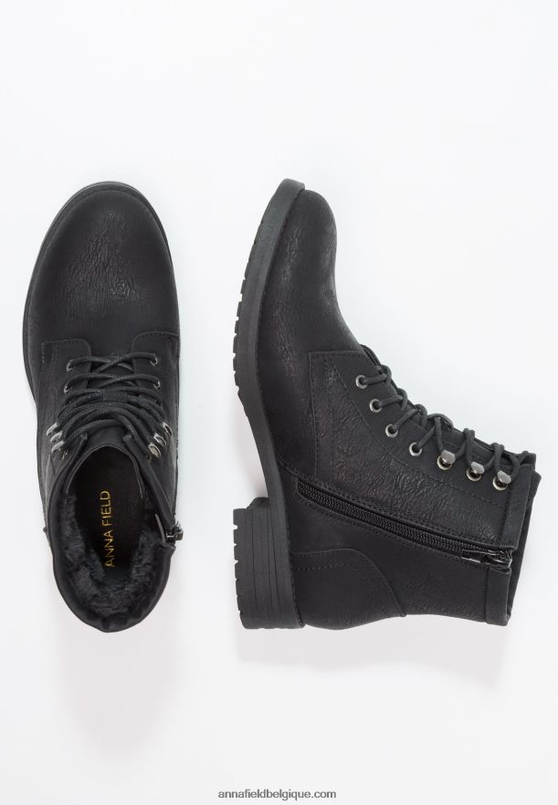 femmes bottes d'hiver bottines à lacets noir Anna FieldNHH26B2012