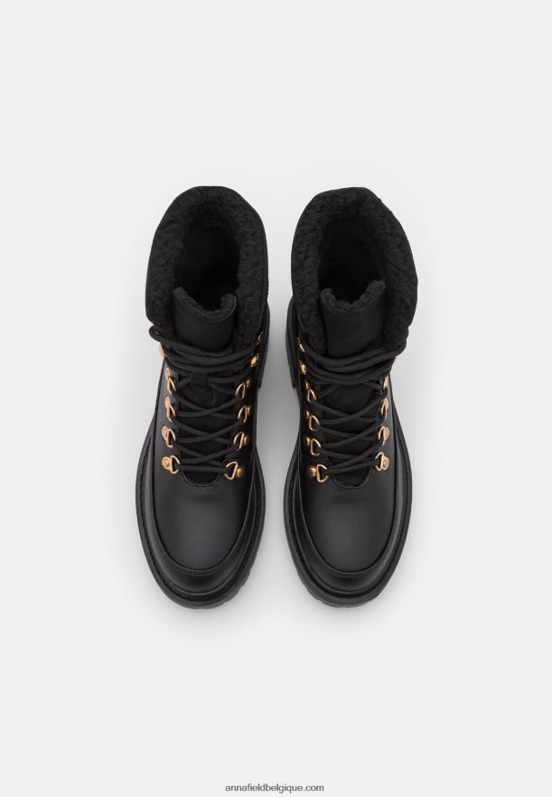 femmes bottes d'hiver bottines à lacets noir Anna FieldNHH26B2030