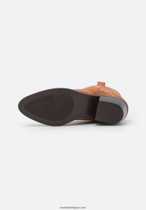 femmes bottine cowboy/biker cuir cognac Anna FieldNHH26B2049